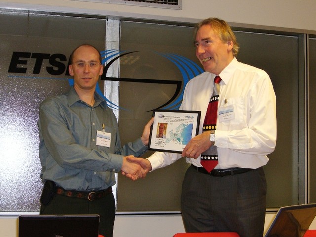 CIMG6184 Jo-outgoingWG1chairman-presentation-from-Doug-at-ETSI