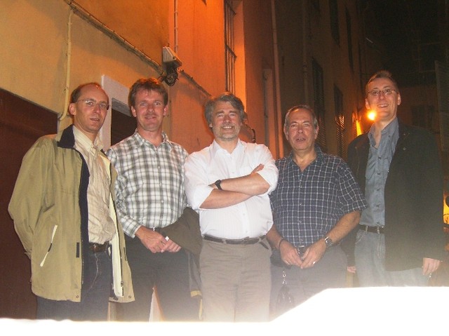 CIMG7058 Jo,Kees,Derek,Ken,Ari-outside-restaurant-LeBrulot-Antibes